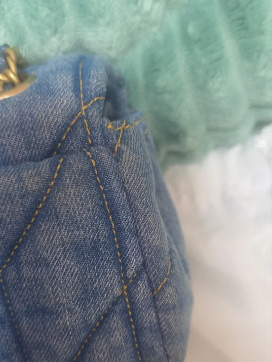 Coach Quilted Tabby 20 Denim Shoulder Bag with Brass 'C' - Blue Denim - Picture 8 of 16